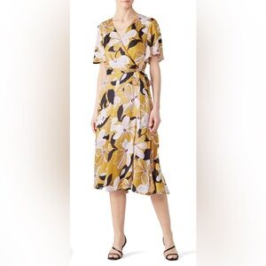 Slate & Willow Mod Daisy Wrap Midi Dress Size XL